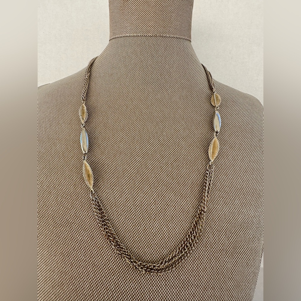 Vintage Two-tone Station Link Necklace